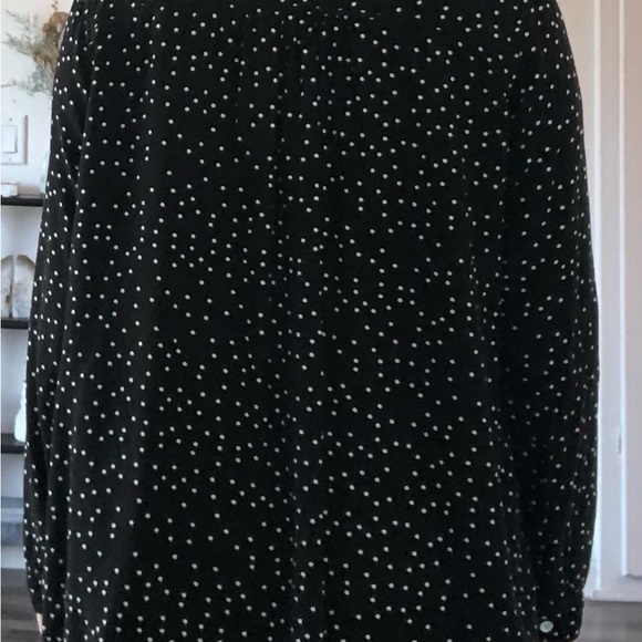 Roxy Black and White Polka Dot Button Up Blouse - Picture 8 of 8